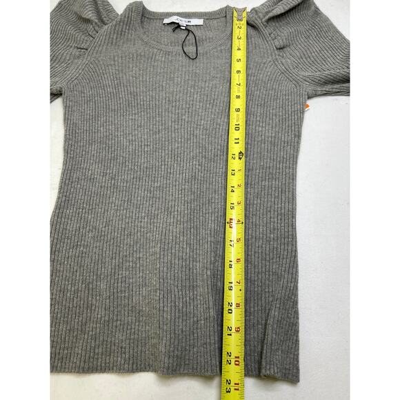 JOE’S Puff Shoulder Women's Gray Sleeve Ribbed Top Size XS $148 NWOT - Picture 6 of 7